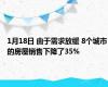 1月18日 由于需求放缓 8个城市的房屋销售下降了35%