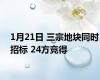 1月21日 三宗地块同时招标 24方竞得