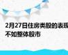 2月27日住房类股的表现不如整体股市