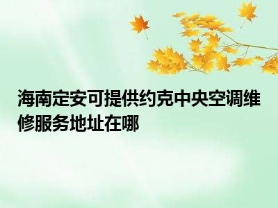 海南定安可提供约克中央空调维修服务地址在哪