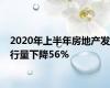 2020年上半年房地产发行量下降56%