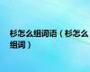 杉怎么组词语（杉怎么组词）