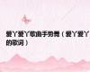 爱丫爱丫歌曲手势舞（爱丫爱丫的歌词）