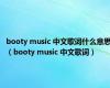 booty music 中文歌词什么意思（booty music 中文歌词）