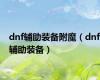 dnf辅助装备附魔（dnf辅助装备）