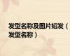发型名称及图片短发（发型名称）