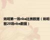 姚明第一场nba比赛数据（姚明前20场nba数据）
