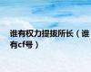 谁有权力提拔所长（谁有cf号）
