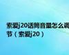 索爱j20话筒音量怎么调节（索爱j20）
