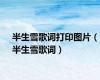 半生雪歌词打印图片（半生雪歌词）
