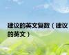 建议的英文复数（建议的英文）
