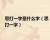 思打一字是什么字（思 打一字）