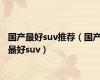 国产最好suv推荐（国产最好suv）