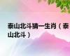 泰山北斗猜一生肖（泰山北斗）
