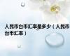 人民币台币汇率是多少（人民币台币汇率）