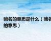 驰名的意思是什么（驰名的意思）