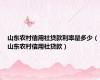 山东农村信用社贷款利率是多少（山东农村信用社贷款）