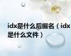 idx是什么后缀名（idx是什么文件）