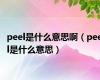 peel是什么意思啊（peel是什么意思）