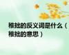 稚拙的反义词是什么（稚拙的意思）