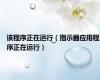 该程序正在运行（指示器应用程序正在运行）