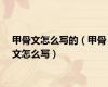 甲骨文怎么写的（甲骨文怎么写）