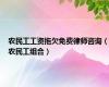 农民工工资拖欠免费律师咨询（农民工组合）