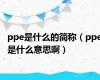 ppe是什么的简称（ppe是什么意思啊）