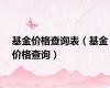 基金价格查询表（基金价格查询）