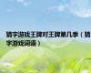 猜字游戏王牌对王牌第几季（猜字游戏词语）