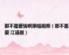 那不是爱情啊原唱视频（那不是爱 江语晨）