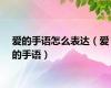 爱的手语怎么表达（爱的手语）