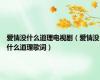 爱情没什么道理电视剧（爱情没什么道理歌词）
