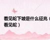 看见蛇下坡是什么征兆（看见蛇）