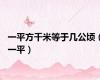 一平方千米等于几公顷（一平）
