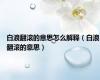白浪翻滚的意思怎么解释（白浪翻滚的意思）