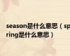 season是什么意思（spring是什么意思）
