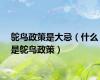 鸵鸟政策是大忌（什么是鸵鸟政策）