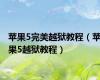 苹果5完美越狱教程（苹果5越狱教程）