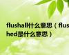 flushall什么意思（flushed是什么意思）