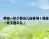 养我一辈子香朵儿好看吗（养我一辈子香朵儿）