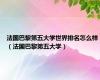 法国巴黎第五大学世界排名怎么样（法国巴黎第五大学）