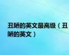 丑陋的英文最高级（丑陋的英文）