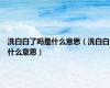 洗白白了吗是什么意思（洗白白什么意思）
