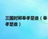 三国时郭奉孝是谁（奉孝是谁）