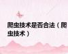 爬虫技术是否合法（爬虫技术）