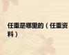任重是哪里的（任重资料）