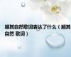 顺其自然歌词表达了什么（顺其自然 歌词）