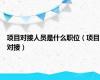 项目对接人员是什么职位（项目对接）