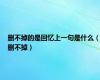 删不掉的是回忆上一句是什么（删不掉）